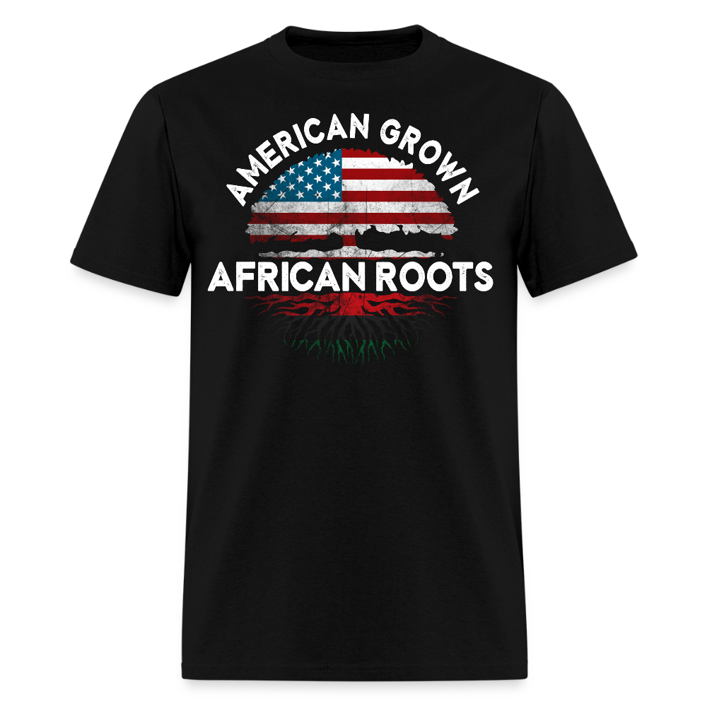 American Grown African Roots Cultural Pride T-Shirt - black