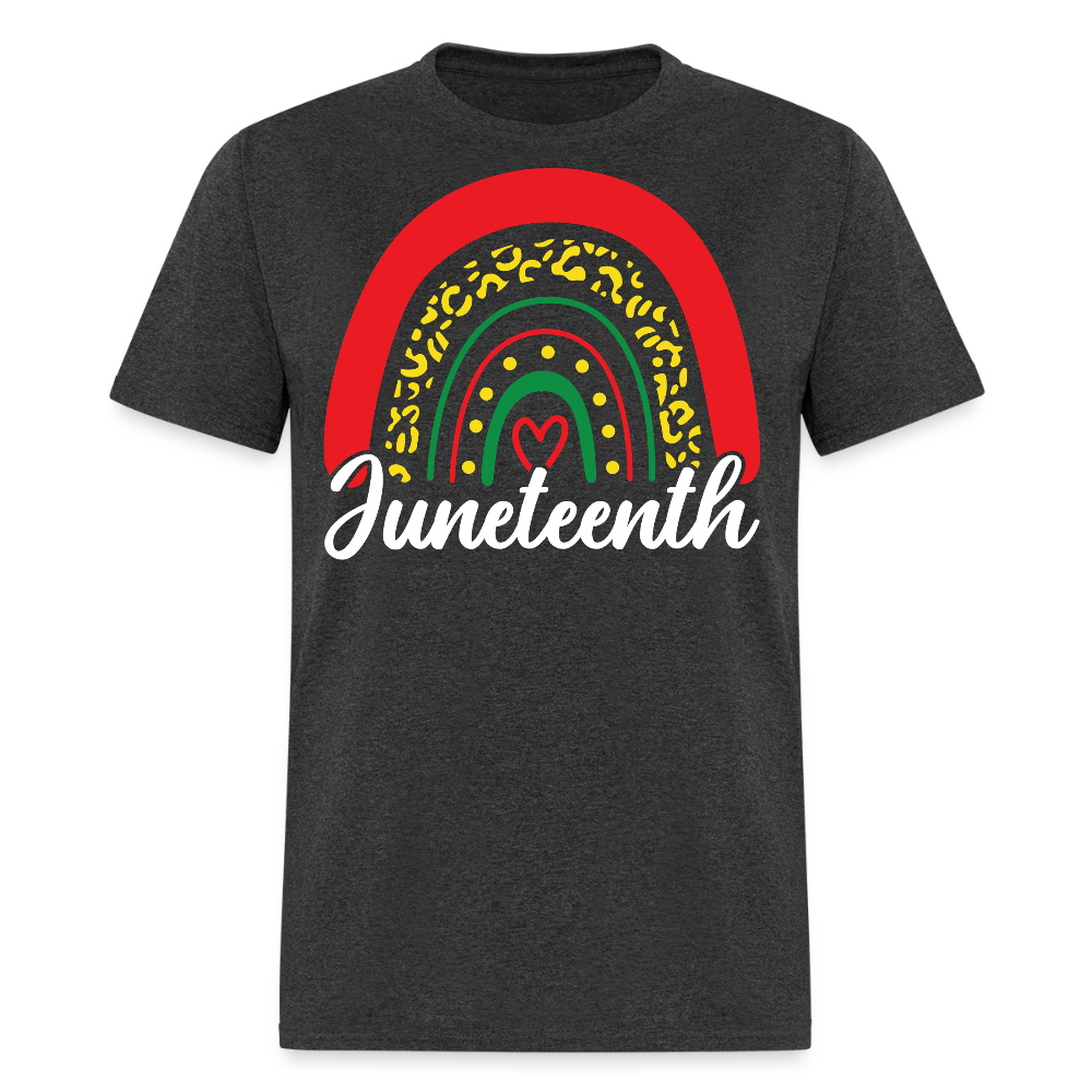 Black Pride Rainbow Afrocentric Juneteenth T-shirt - heather black
