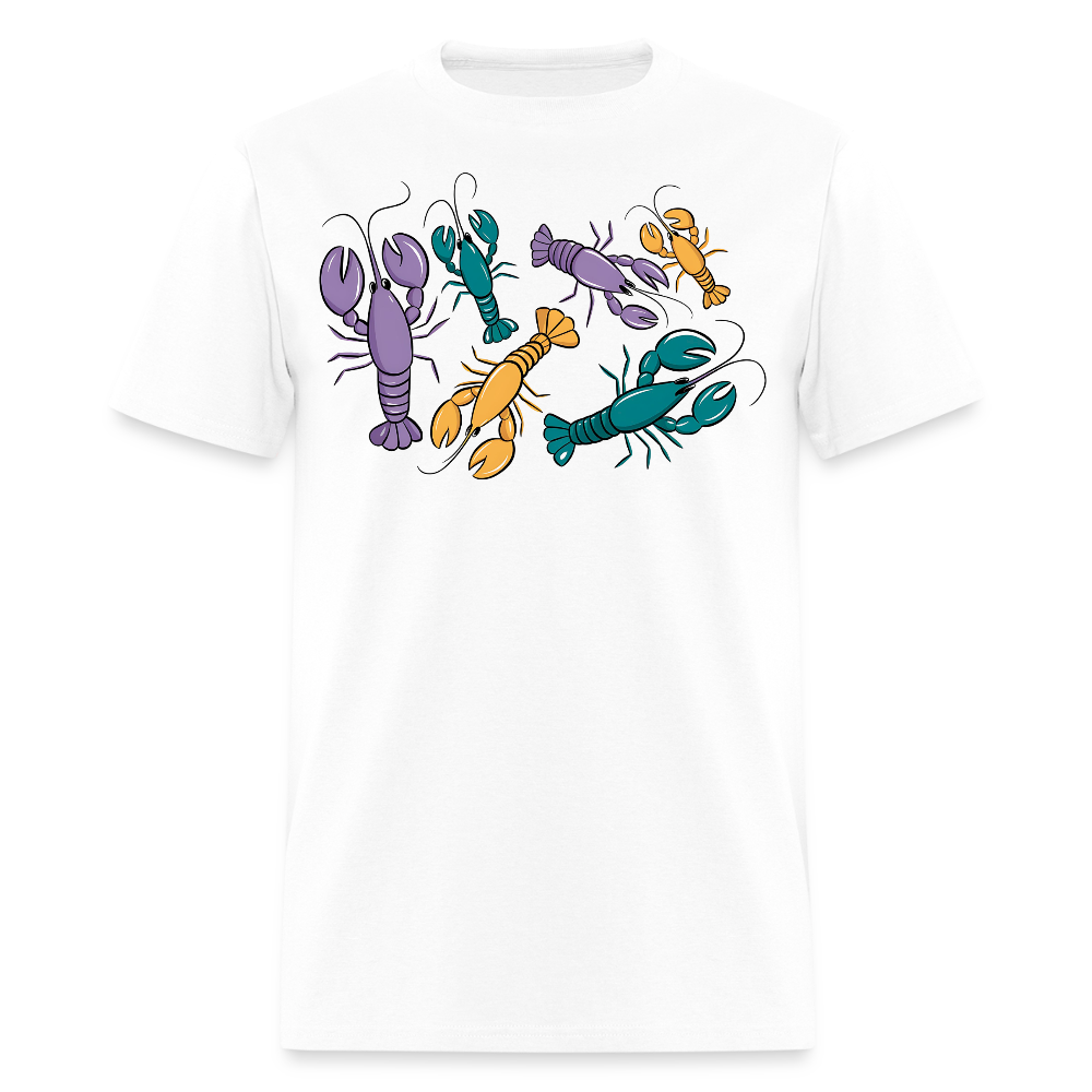 Colorful Lobster Shirt for Mardi Gras Crawfish Festival T-shirt - white