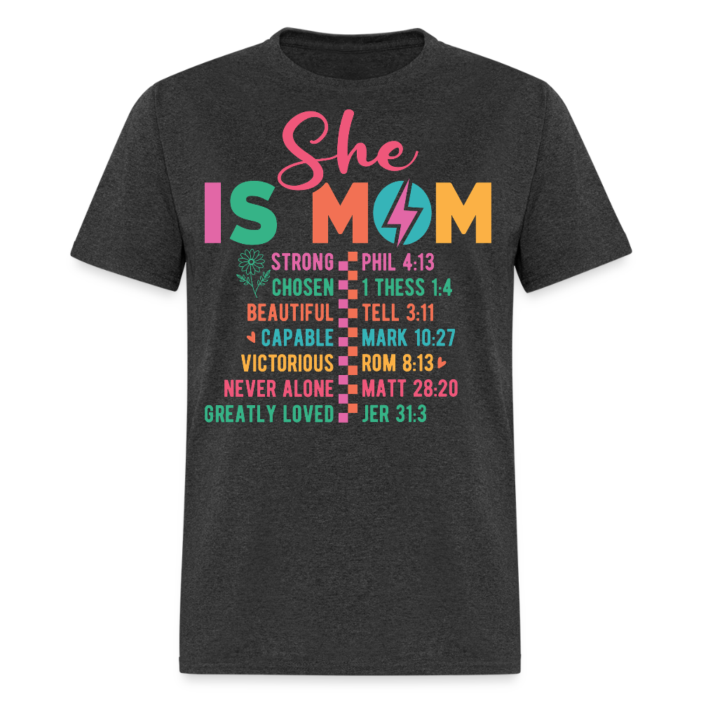 Empowering Christian Mom T-shirt - heather black