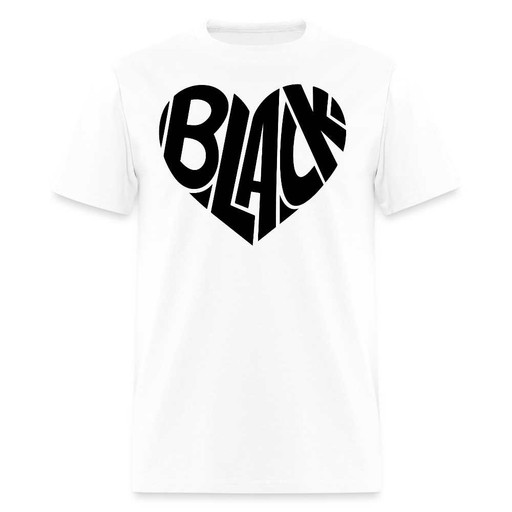 Black Pride Heart T-Shirt - white