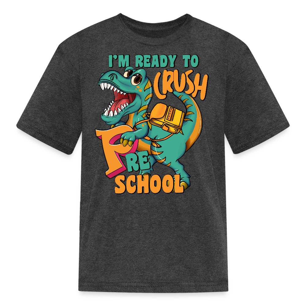 Ready To Crush Preschool Dinosaur T-Shirt - heather black