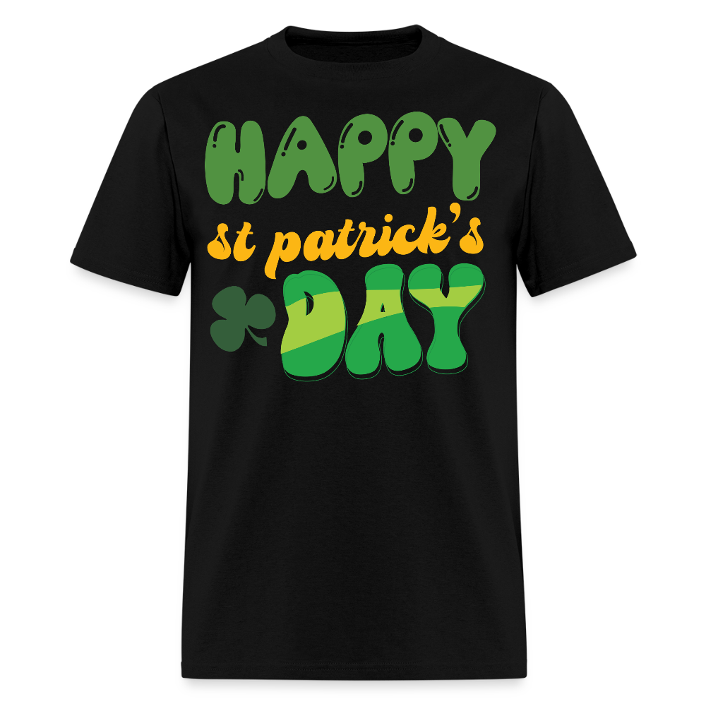 Retro-style Happy St Patrick’s Day T-shirt - black