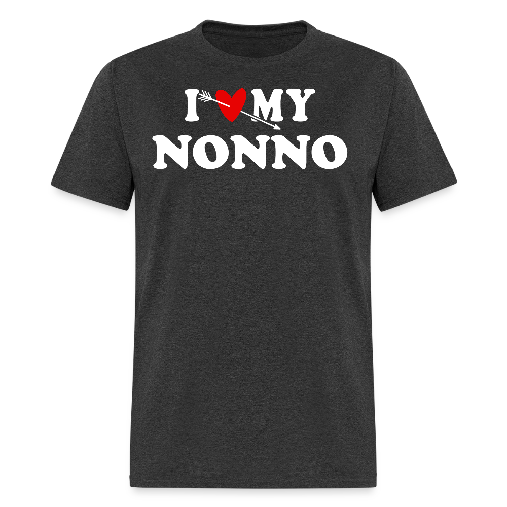I Love My Nonno Italian Grandfather Gift T-shirt - heather black