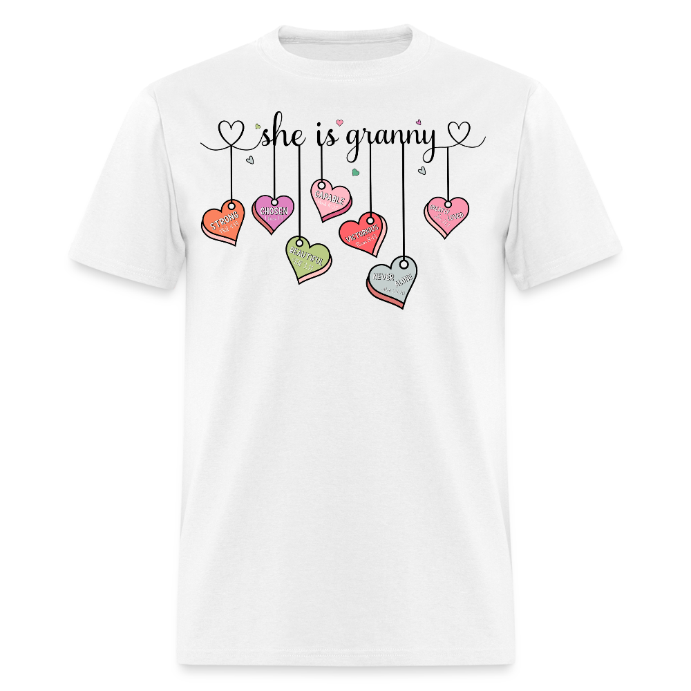 She Is Granny Heart Tee Thoughtful Grandmother T-shirt - white