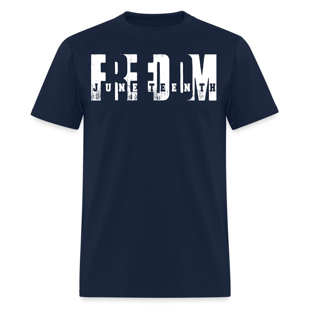 Juneteenth Freedom Day T-Shirt - navy
