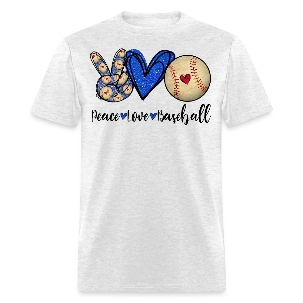 Peace Love Baseball Tee For Women Game Day T-shirt - light heather gray