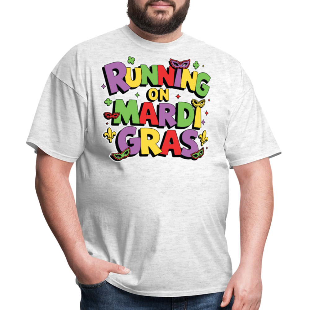 Mardi Gras Running Shirt For Party Lovers Funny Mardi Gras T-shirt - light heather gray