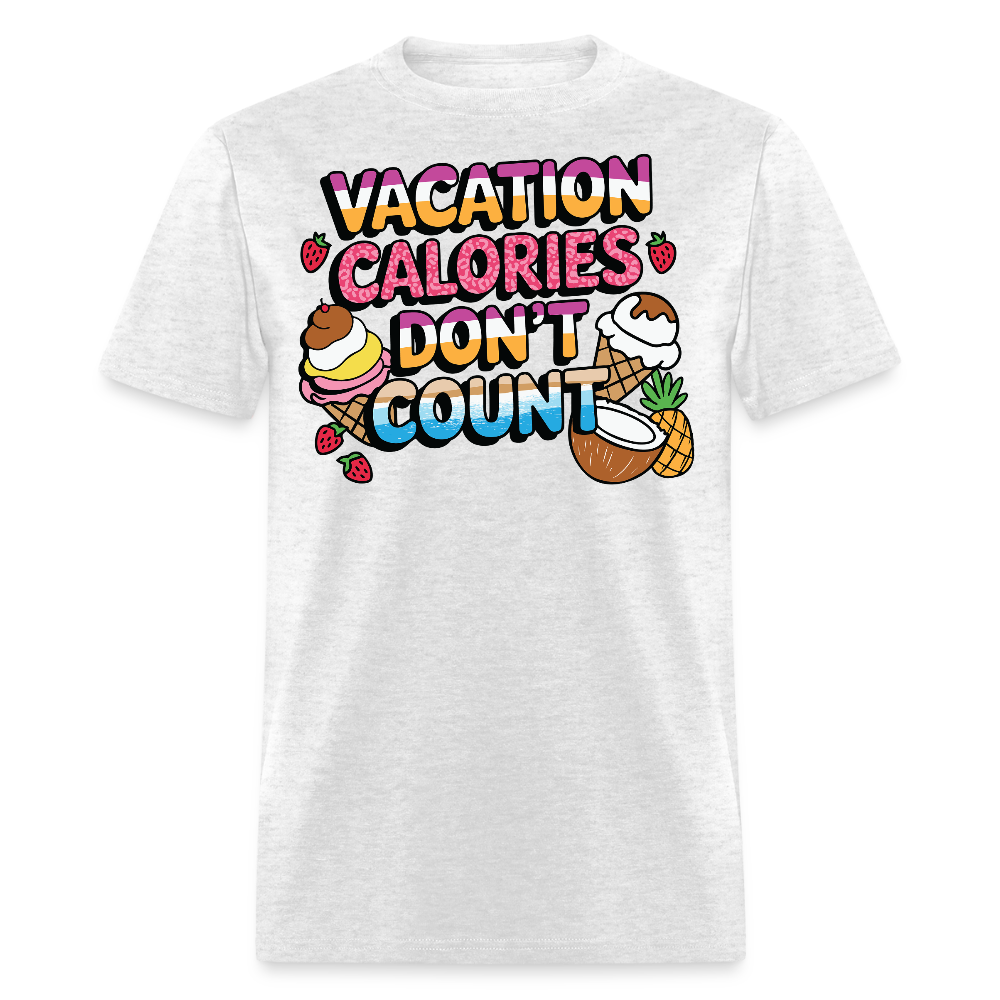Funny Vacation Calorie Counting Fitness T-shirt - light heather gray