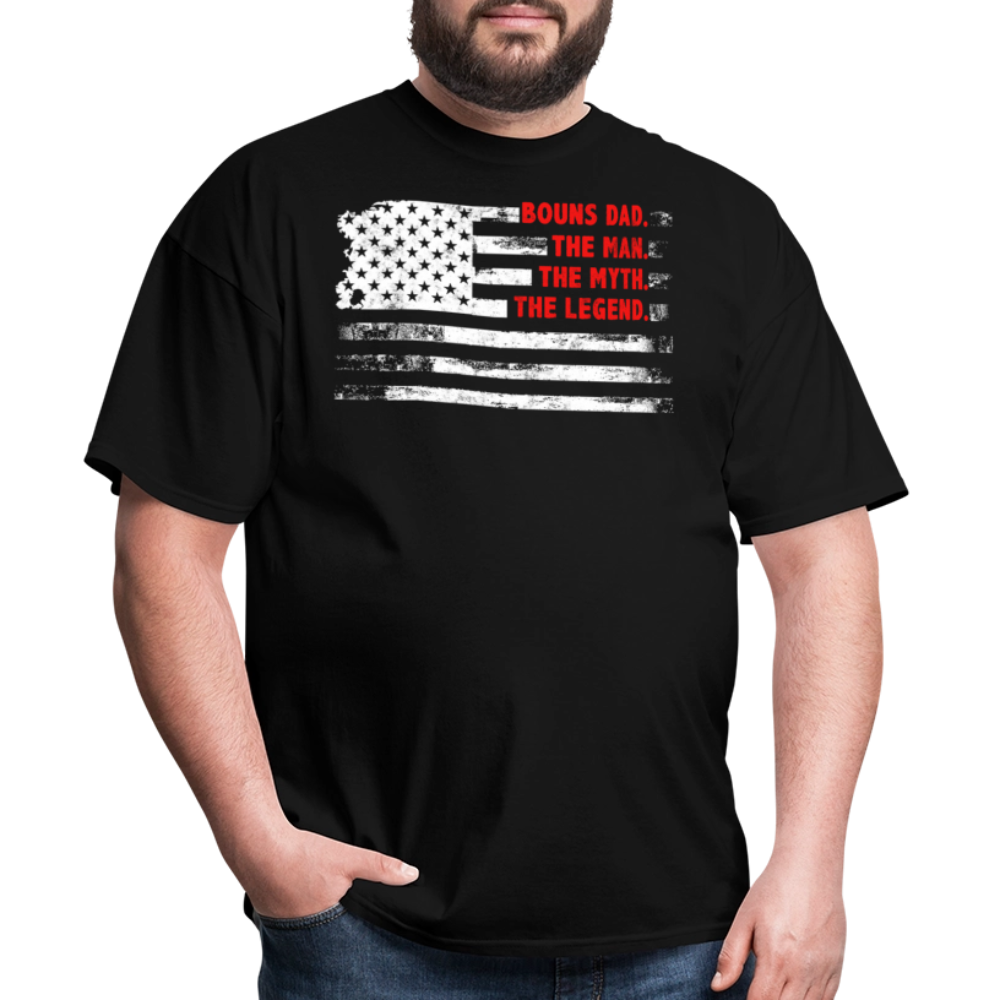 The Man The Myth The Legend Bonus Dad T-shirt - black