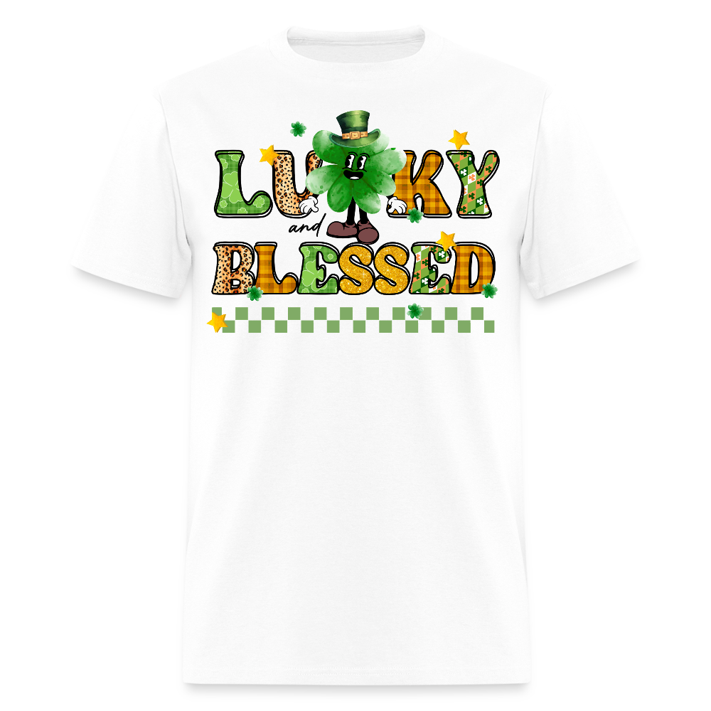 Blessed And Lucky Irish Holiday T-shirt - white
