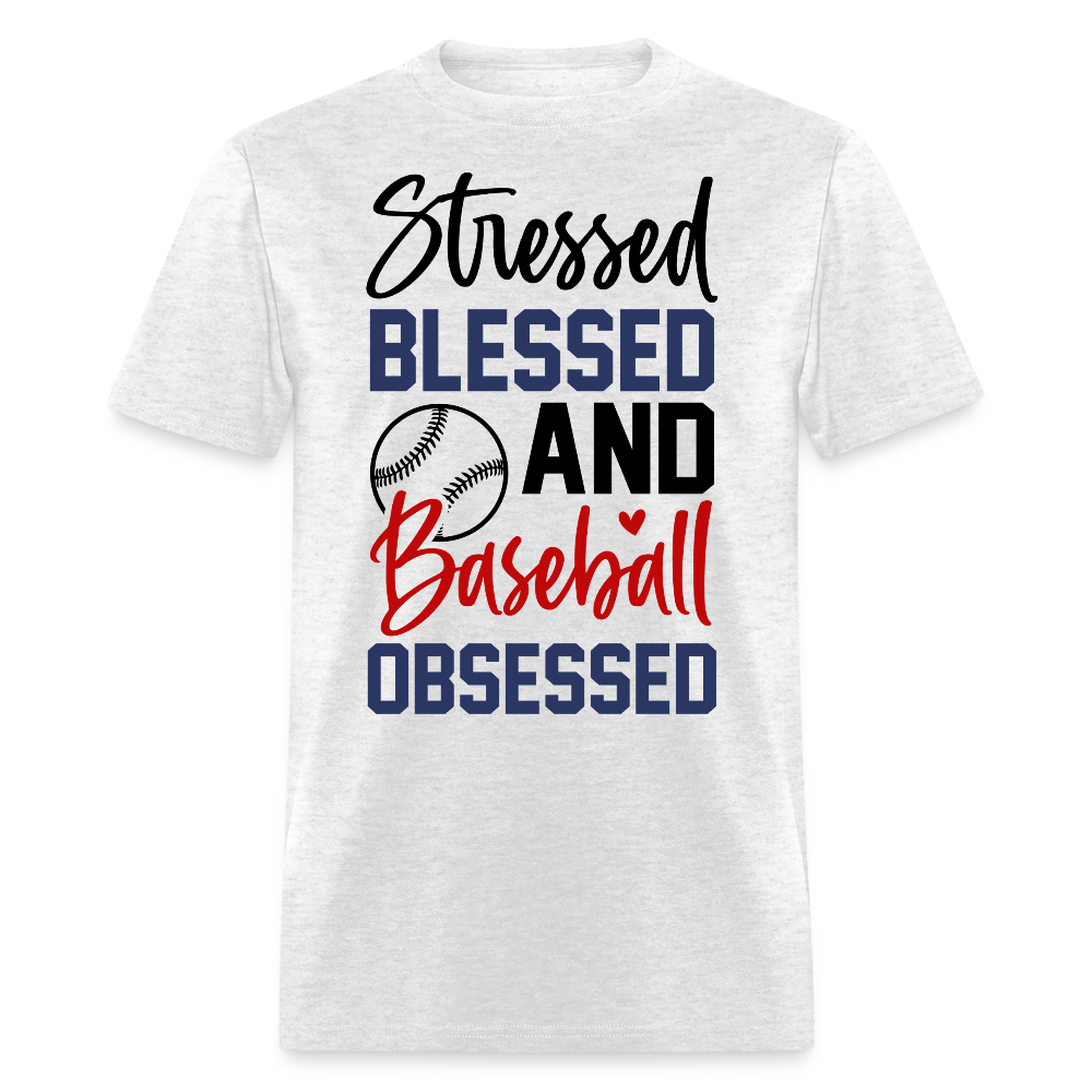 Stressed Blessed And Baseball Obsessed Women's T-shirt - light heather gray