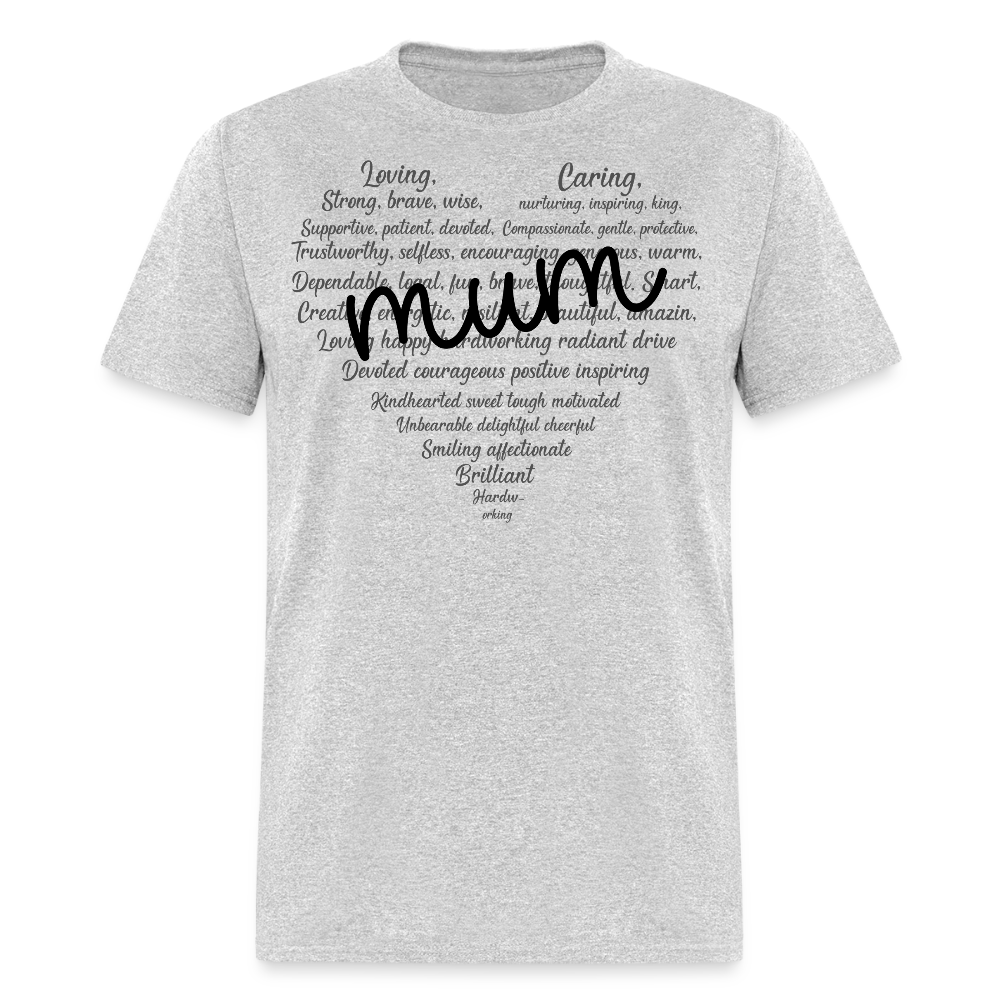 Mother's Day Tee With Loving Words T-shirt - heather gray