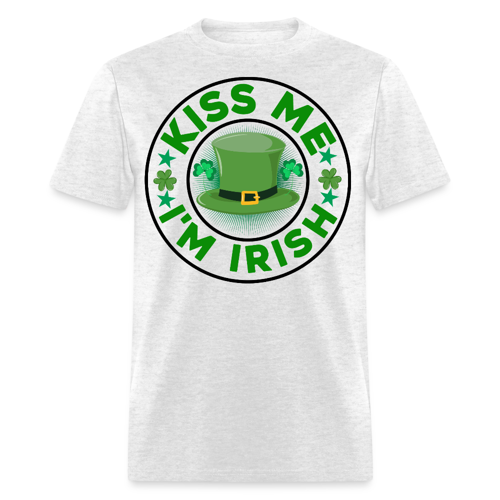 Kiss Me I’m Irish Tee St Patrick’s Day Funny T-shirt - light heather gray