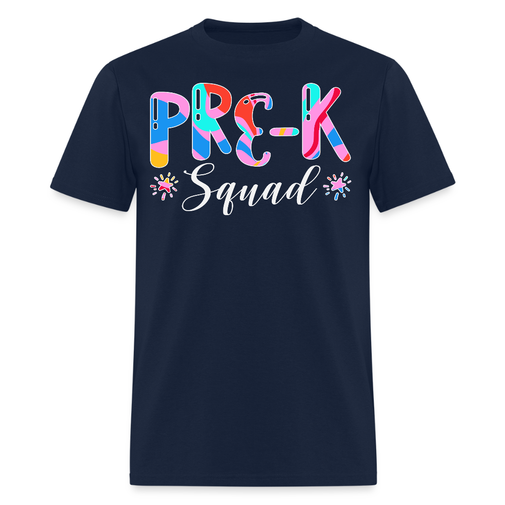 Pre K Squad Teachers Gift T-Shirt - navy