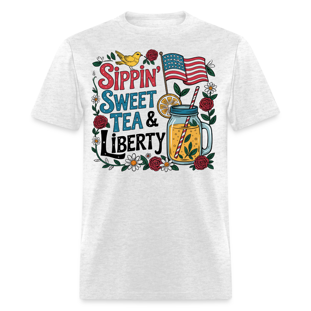 Sweet Tea And Liberty 4th Of July T-Shirt - light heather gray
