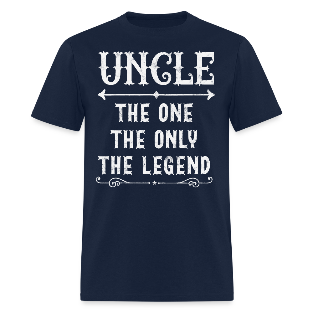 The One The Only The Legend Uncle Birthday Gift T-Shirt - navy