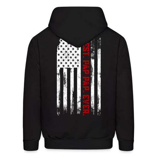 Vintage Distressed Flag Best Pap Pap Hoodie - black