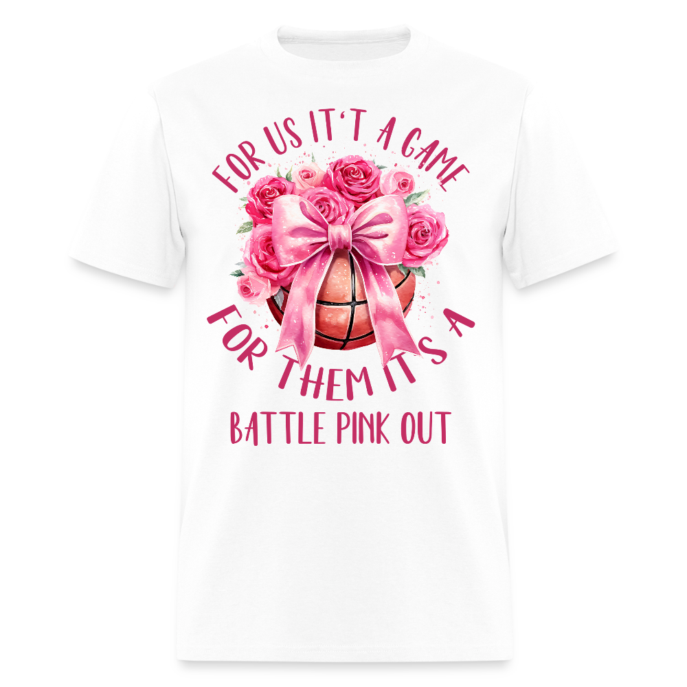 Pink Out Basketball Breast Cancer Awareness T-Shirt - white