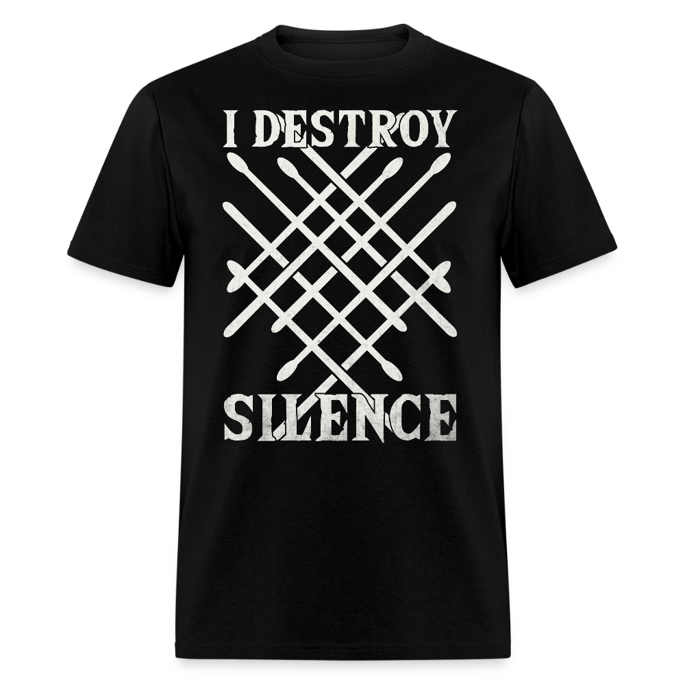 I Destroy Silence Drumsticks T-shirt - black