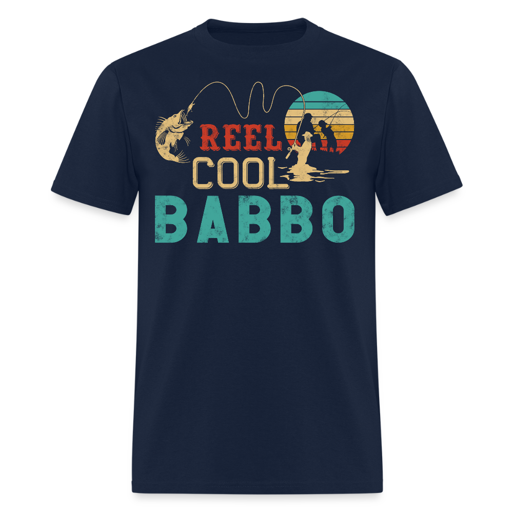 Reel Cool Babbo Italian Fisherman Father T-Shirt - navy