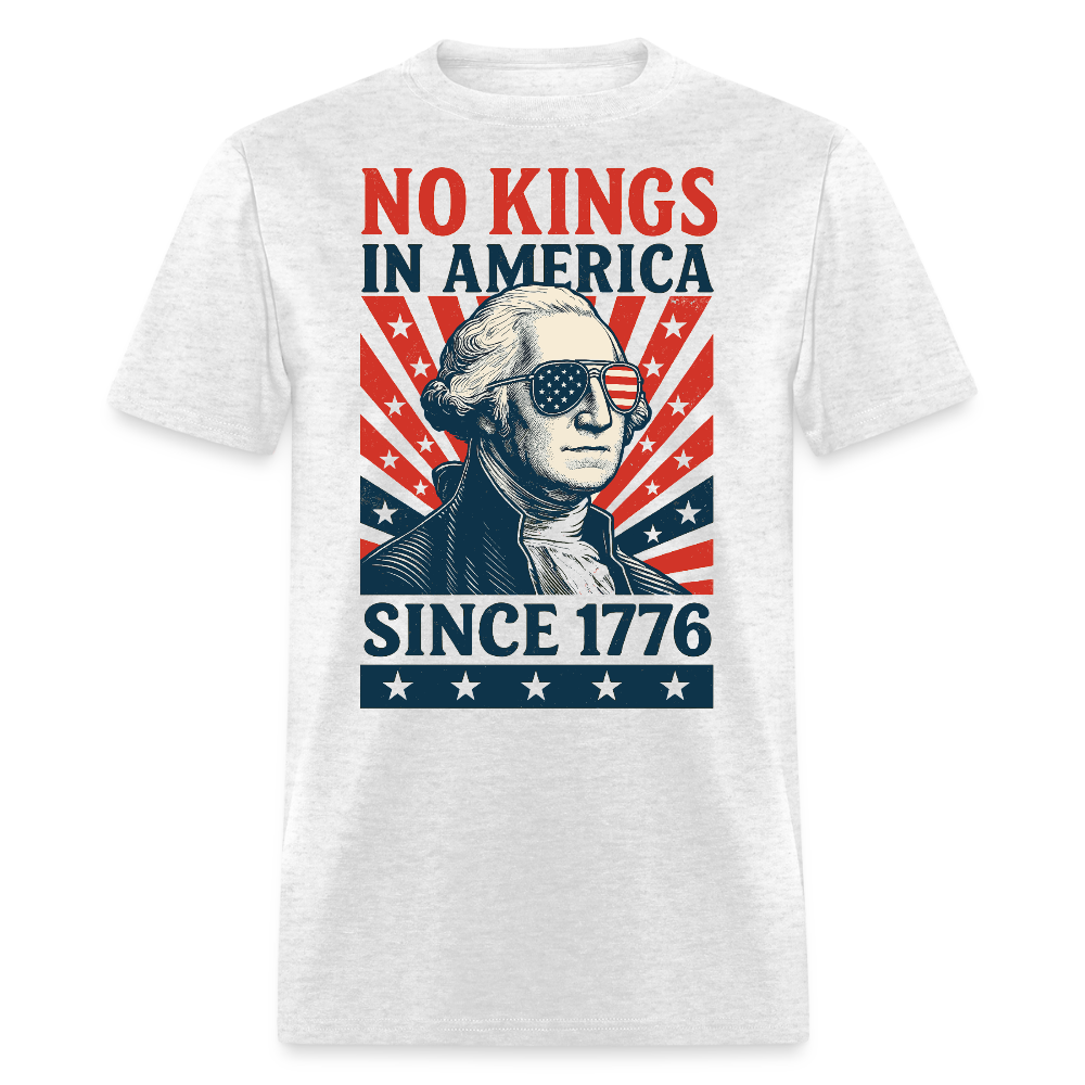 No Kings In America Patriotic 1776 USA T-Shirt - light heather gray