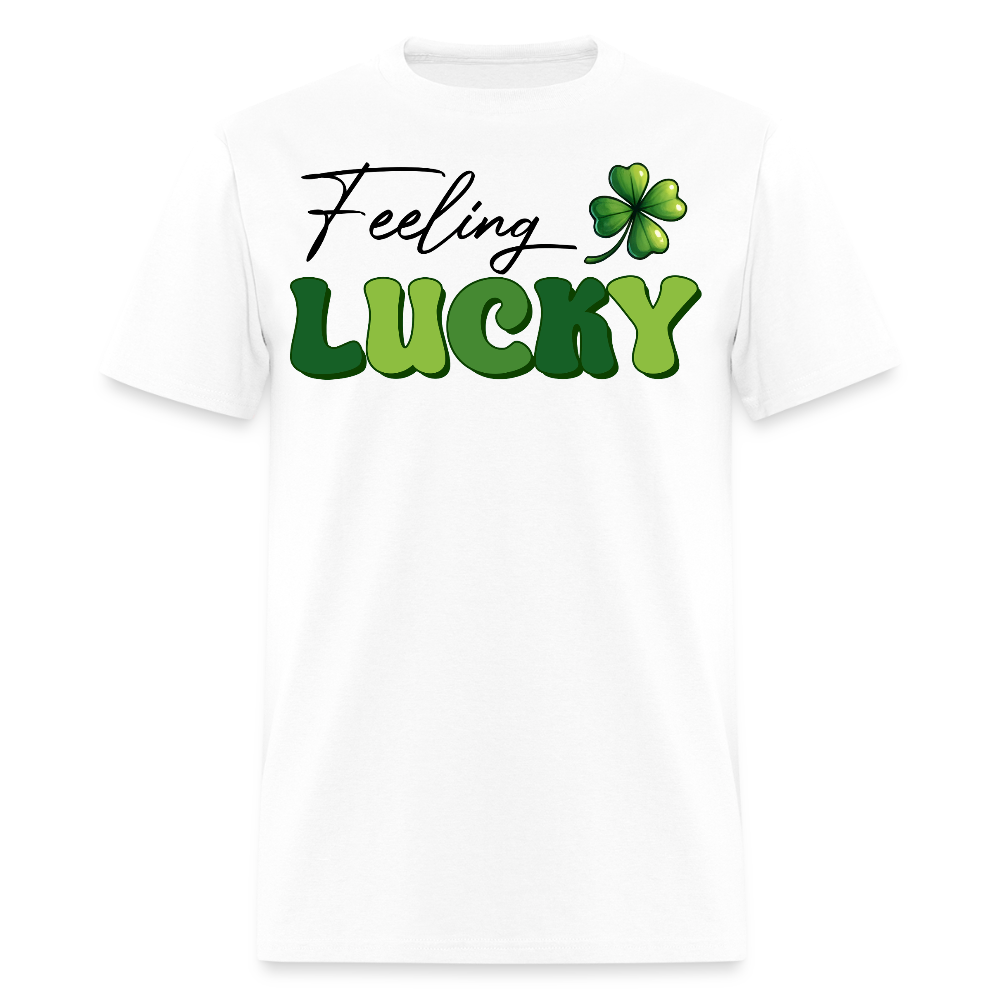 Green Four-leaf Clover Lucky Charm T-shirt - white