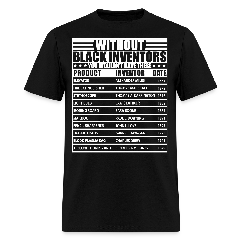 African American Inventors Educational Black History T-Shirt - black
