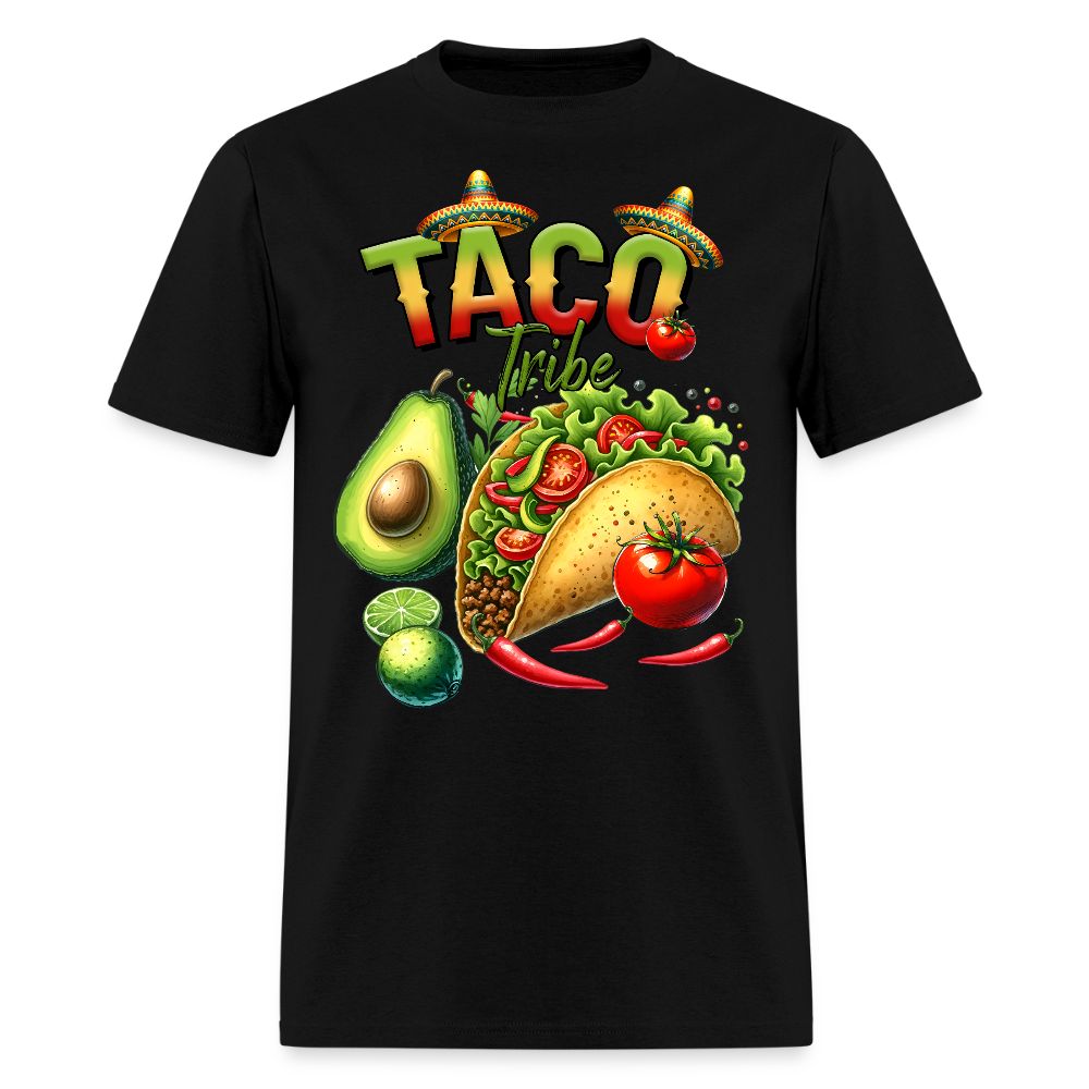 Mexican Food Graphic Tee for Taco Fans Colorful Mexican Fiesta T-shirt - black