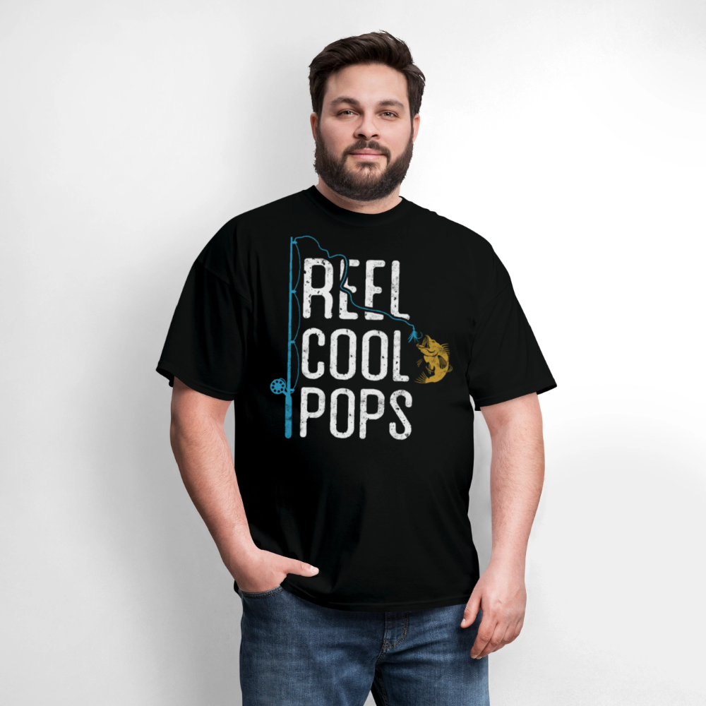 Reel Cool Pops Tee Father’s Day Fishing T-shirt - black