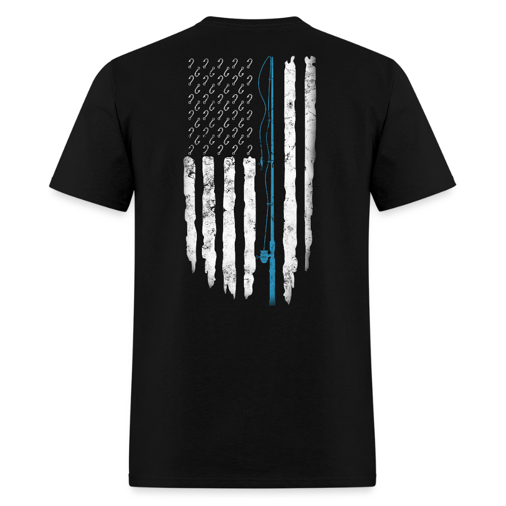 American Flag Patriotic Fishing Gear T-Shirt - black
