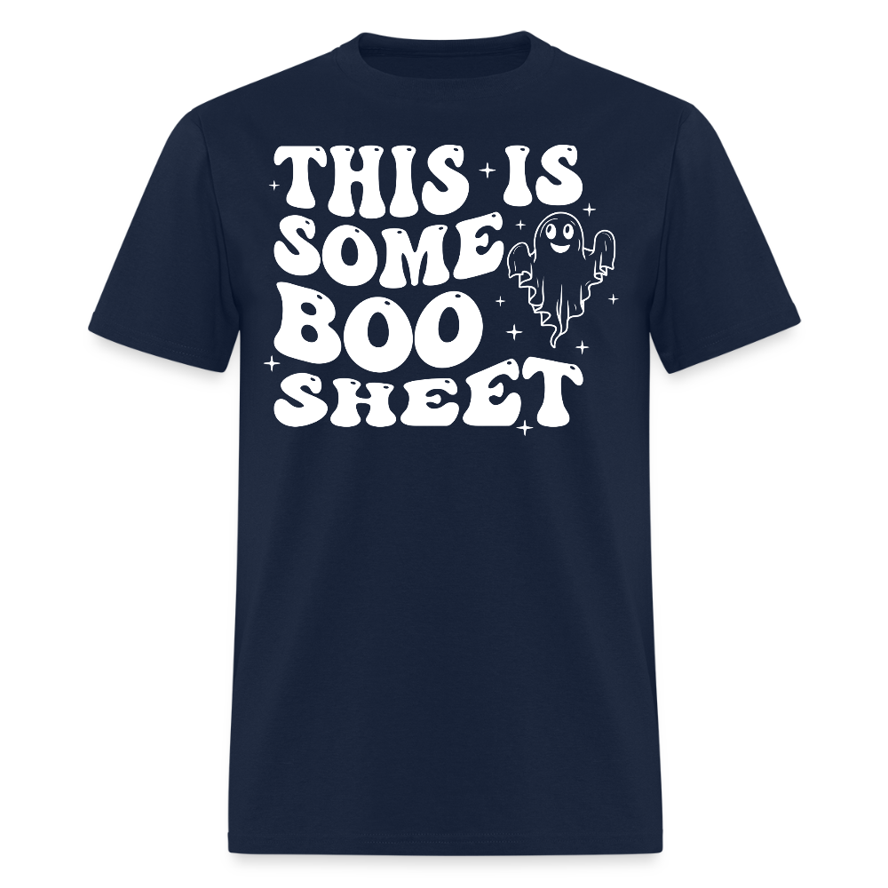 This Is Some Boo Sheet Funny Halloween Ghost T-Shirt - navy