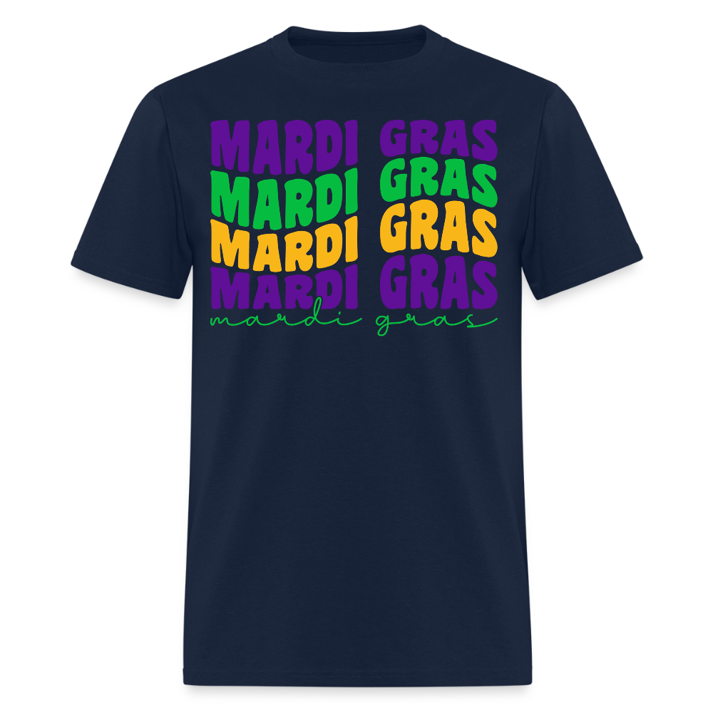 Carnival-themed Shirt for Mardi Gras lovers Colorful festival Graphic T-shirt - navy