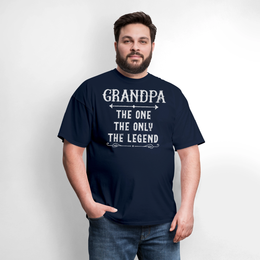 Grandpa The One The Only The Legend Father’s Day Gifts T-Shirt - navy