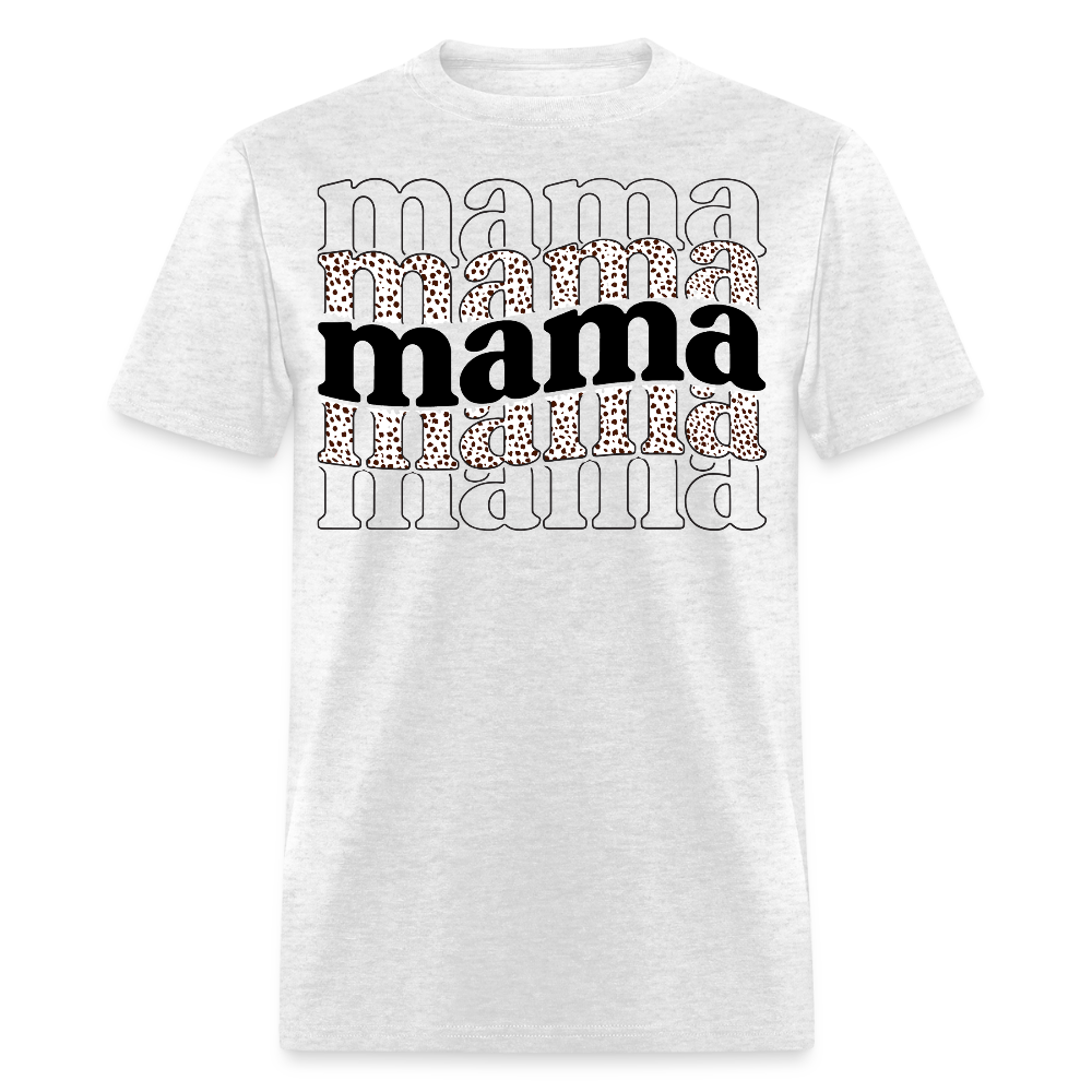 Leopard Print Mama T-shirt - light heather gray