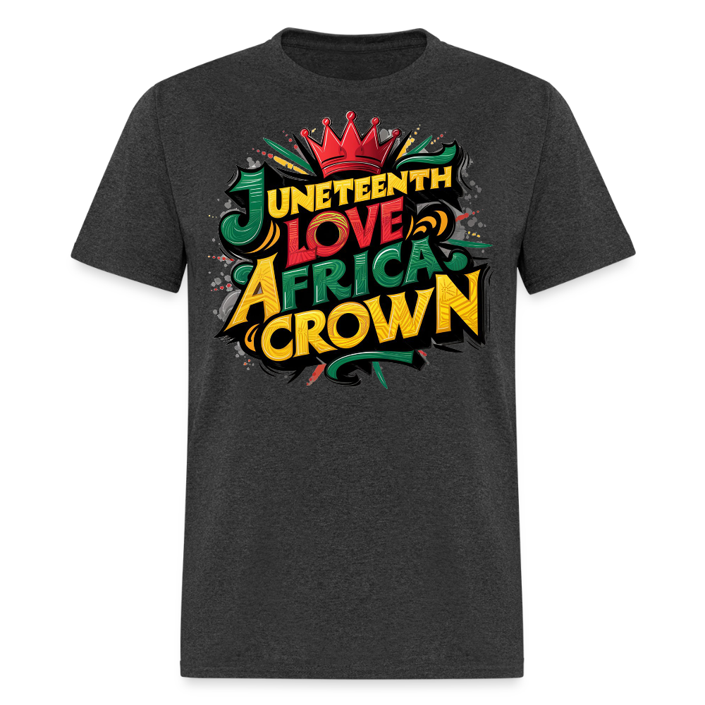 juneteenth Africa Crown Black Heritage T-shirt - heather black