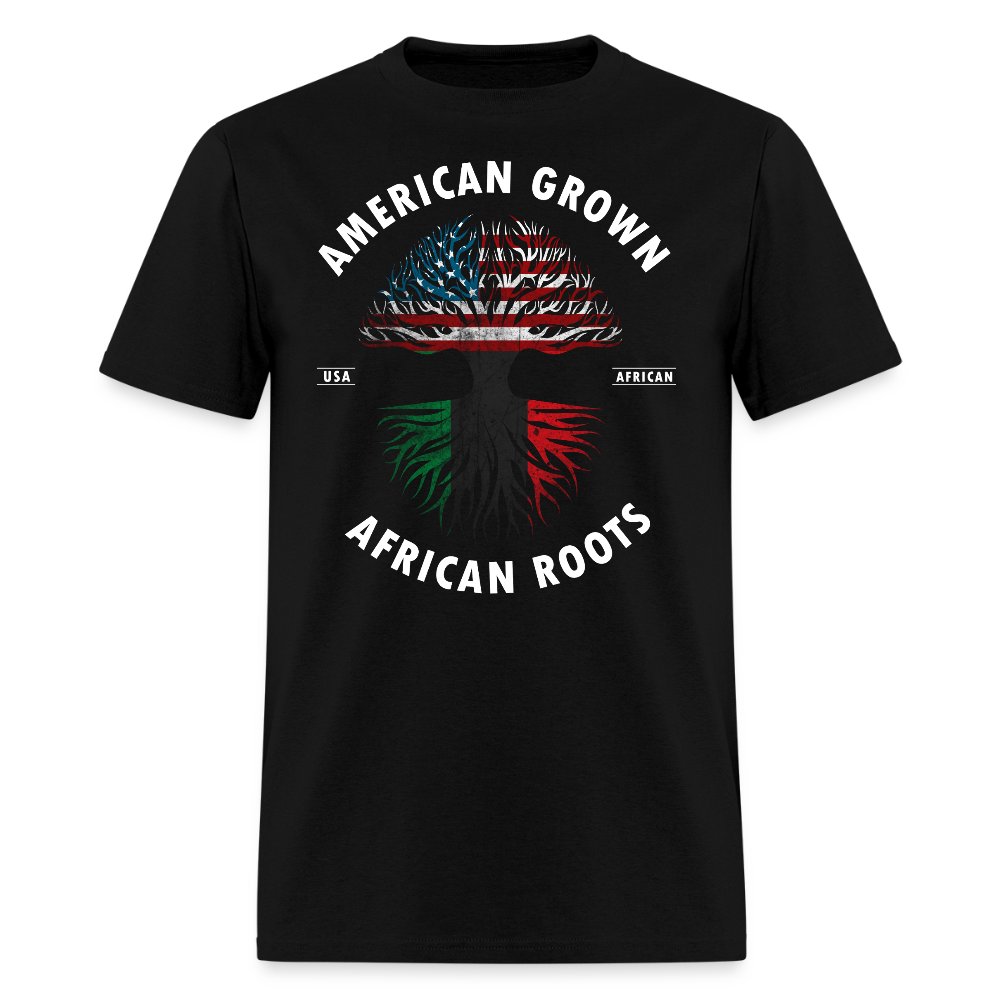 American Grown African Roots Cultural Identity T-Shirt - black