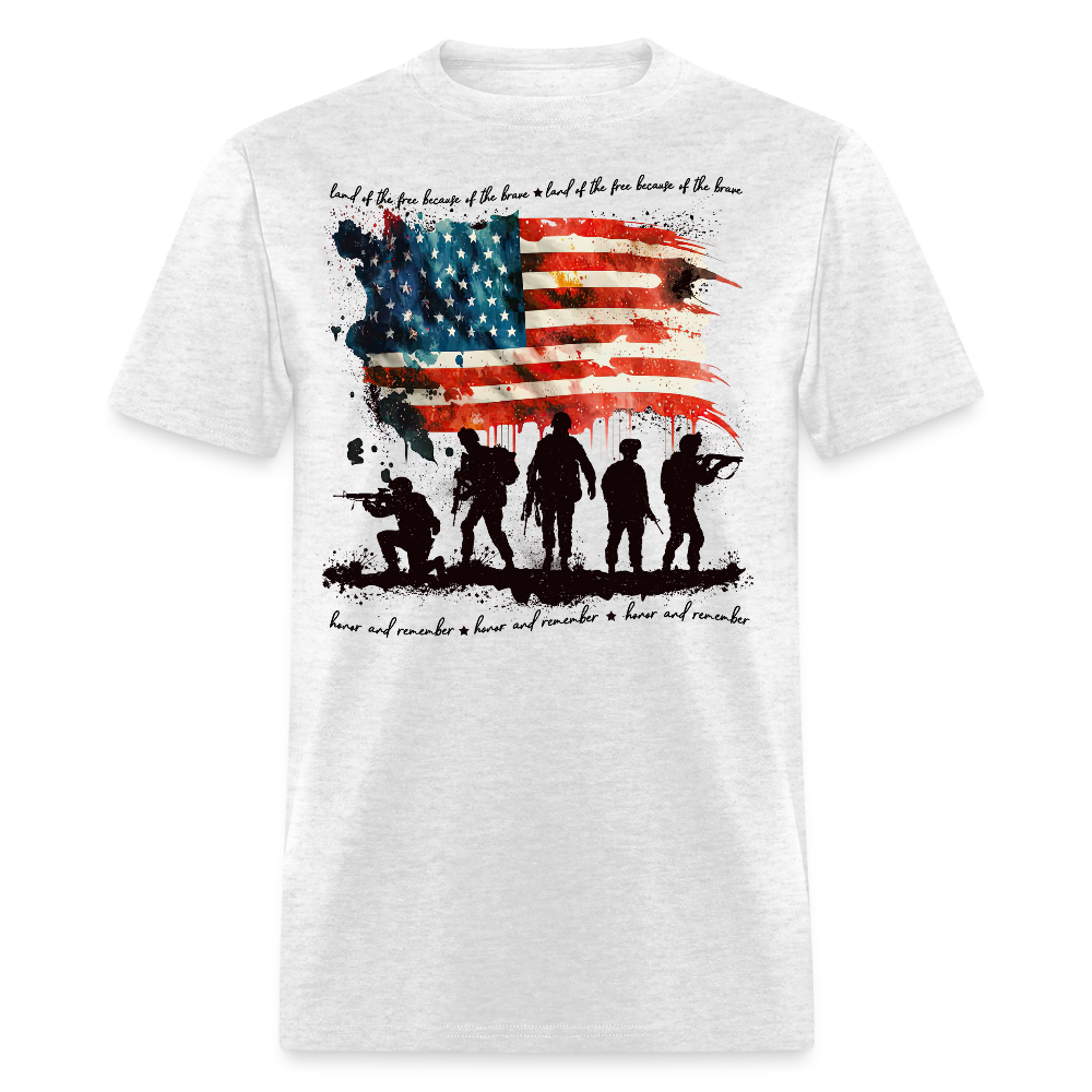 Honor And Remember Military Patriotic Memorial Day T-Shirt - light heather gray
