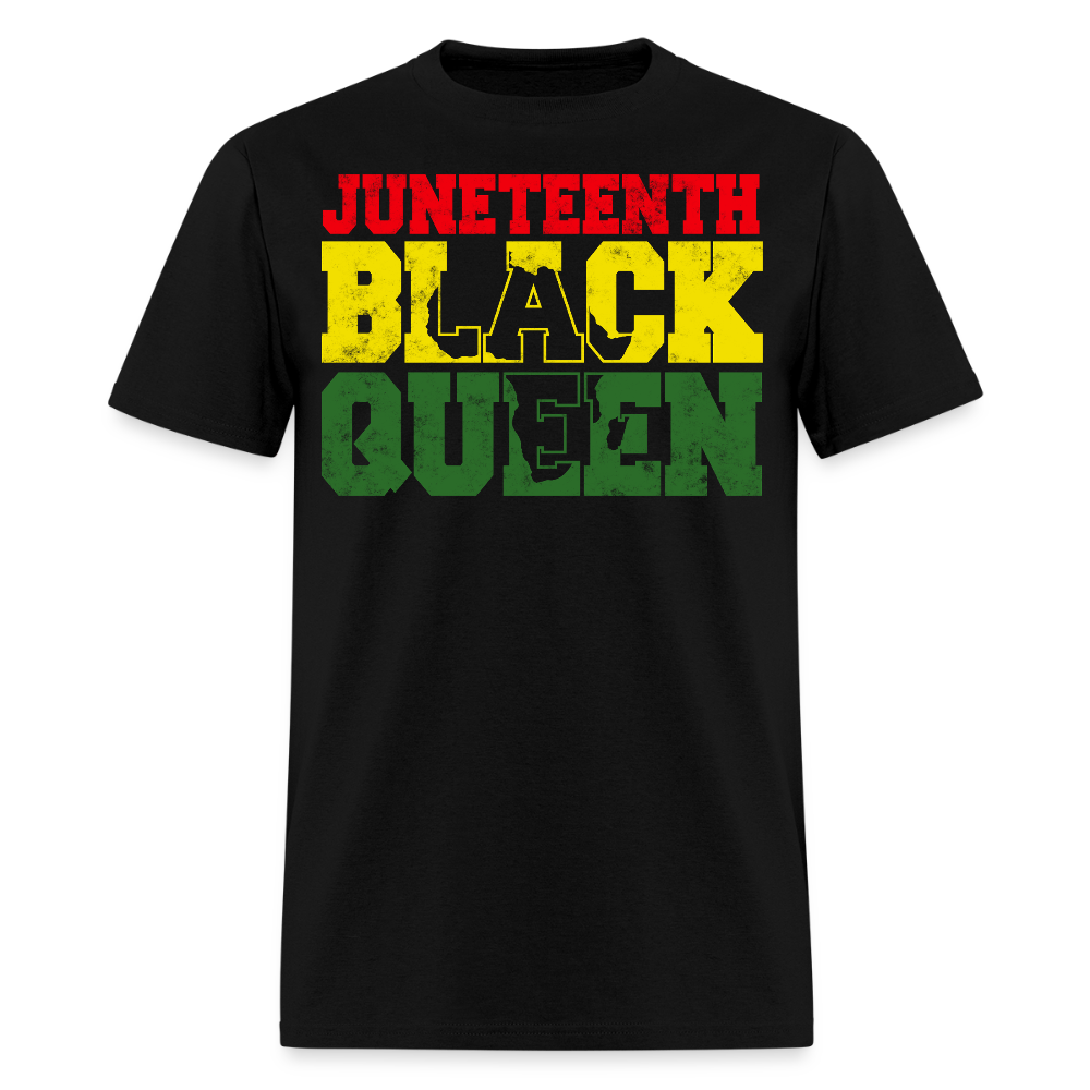 Juneteenth Black Queen African Pride T-Shirt - black