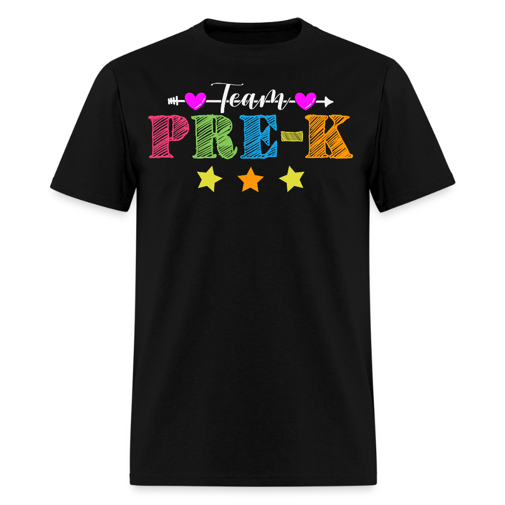 Colorful Pre-K Back To School Teachers T-Shirt - black
