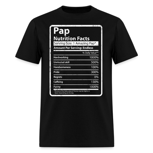 Funny Pap Nutrition Facts Tee Grandpa Gift T-shirt - black