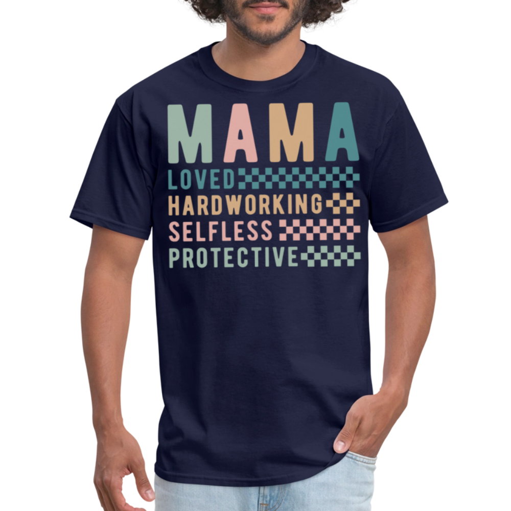 Loved And Protective Mama Graphic T-shirt - navy