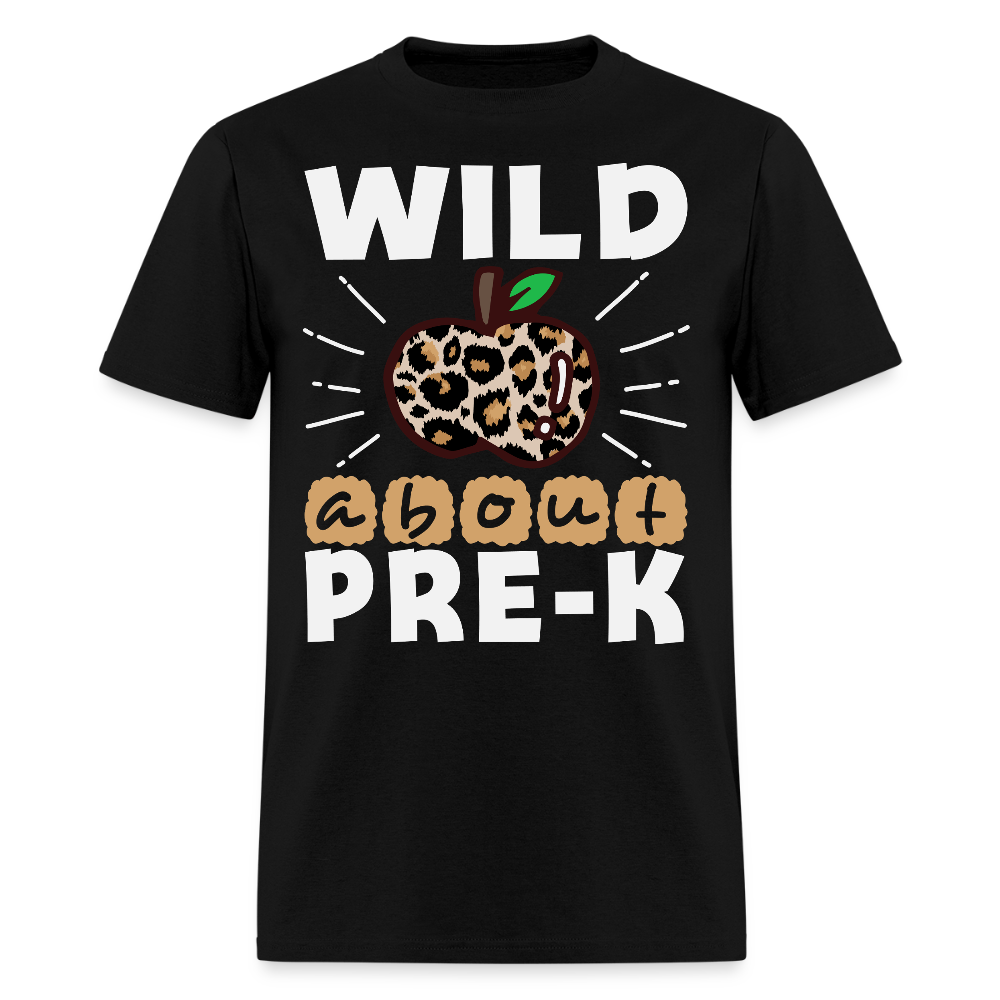 Wild About Pre-K Leopard Print T-Shirt - black