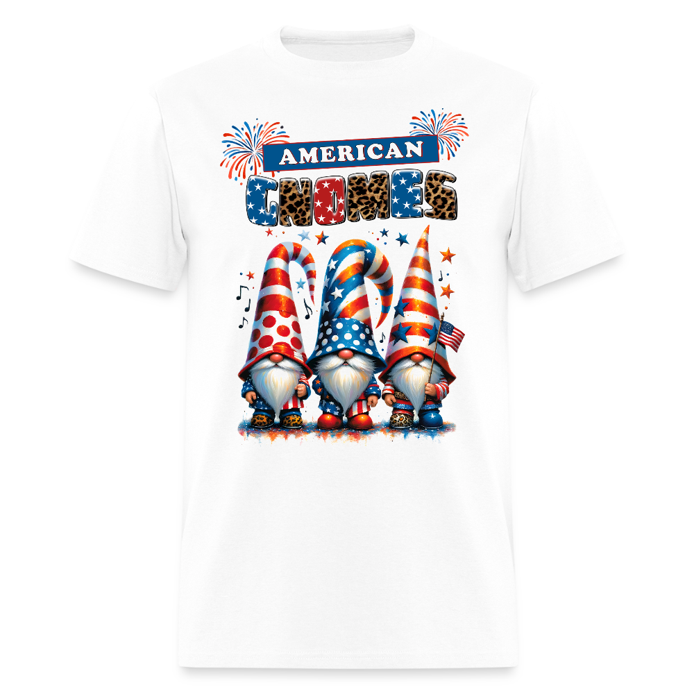 American Gnomes Leopard Print Patriotic T-Shirt - white