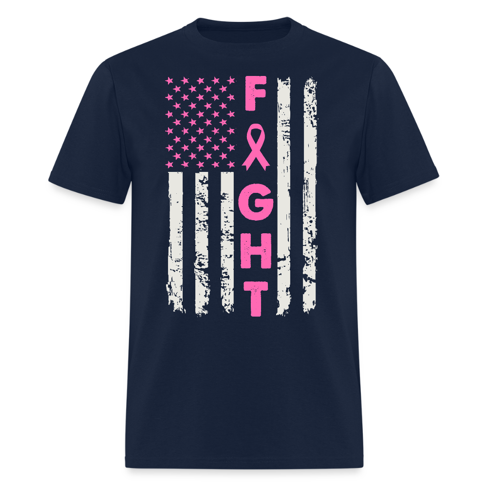 Patriotic Tee For Breast Cancer Fighters T-Shirt - navy