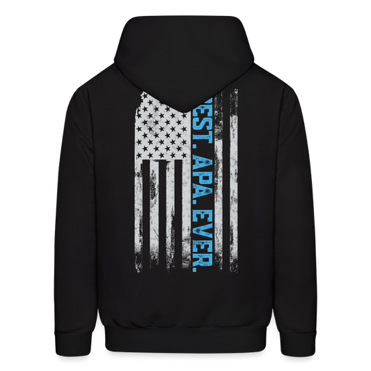 Distressed American Flag Patriotic APA Gift Hoodie - black