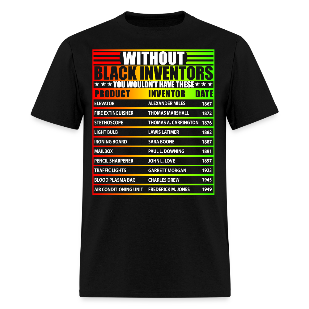 Black Inventors Tee Educational Black History T-Shirt - black