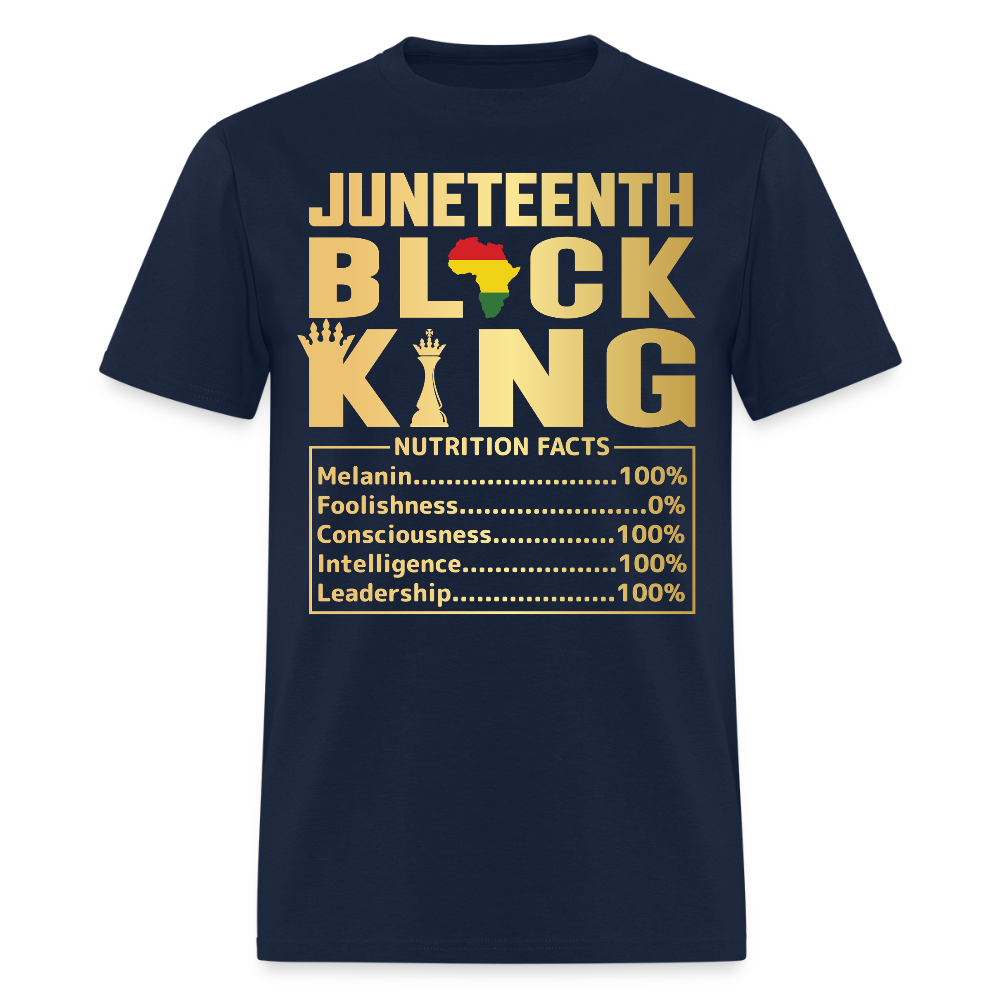 Juneteenth Black King Melanin Intelligence Pride T-Shirt - navy
