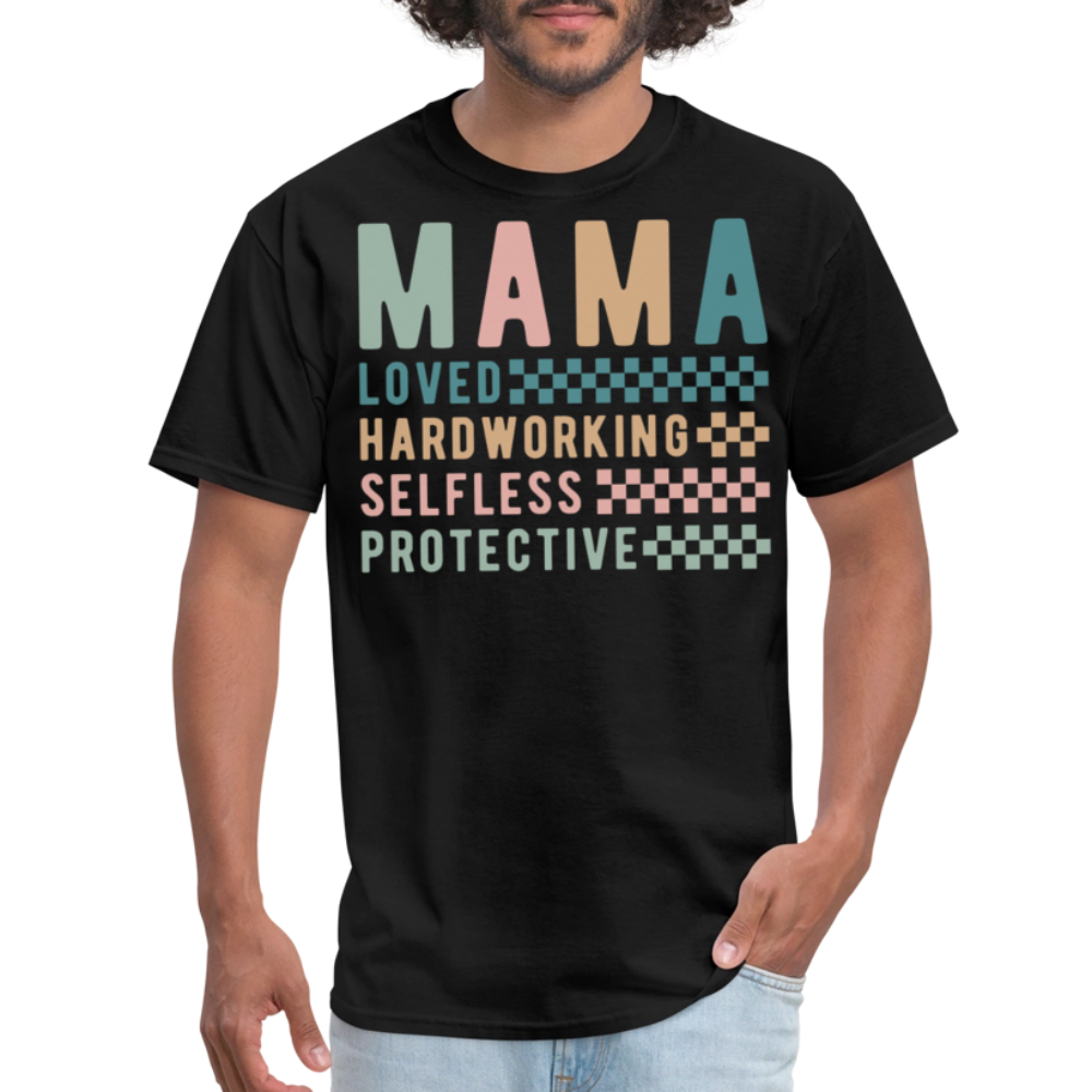 Loved And Protective Mama Graphic T-shirt - black