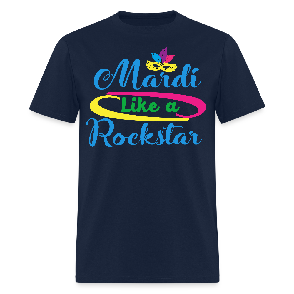 Mardi Gras Rockstar Shirt For Men And Women T-Shirt - navy